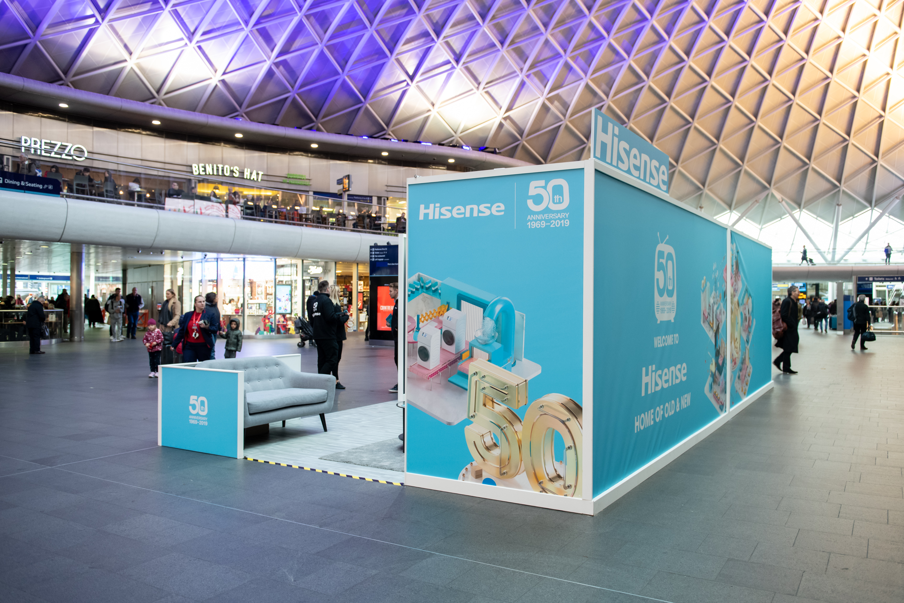 Hisense 50th anniversary pop-up at King's Cross station
